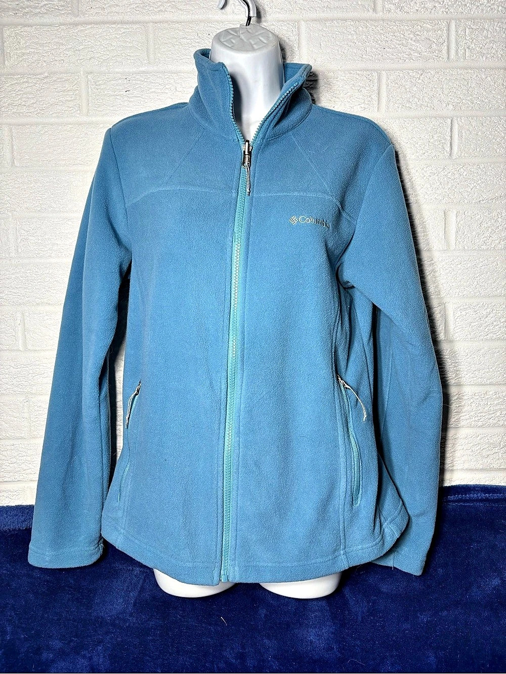 Columbia Interchange Fleece Jacket Liner Blue Full-Zip Small